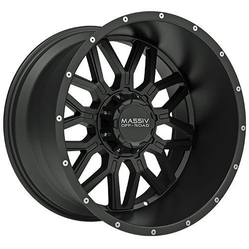 Massiv Off-Road MAS-OR1 Satin Black W/ Milled Rivets - Part Number MAS-OR1-22106-N18F Massiv Off-Road MAS-OR1 Satin Black W/ Milled Rivets Photo