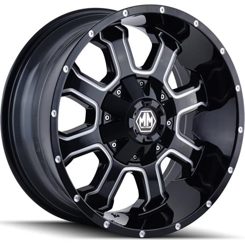 Mayhem Fierce 8103 Gloss Black W/ Milled Spokes - Part Number 8103-2176M Mayhem Fierce 8103 Gloss Black W/ Milled Spokes Photo