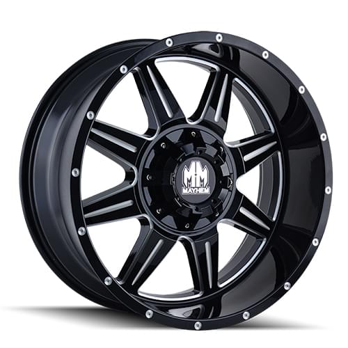 Mayhem Monstir 8100 Gloss Black W/ Milled Spokes - Part Number 8100-7976M18 Mayhem Monstir 8100 Gloss Black W/ Milled Spokes Photo
