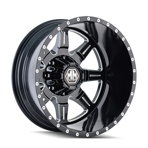 Mayhem Monstir 8101 Gloss Black W/ Milled Spokes Rear - Part Number 8101-22877MR Mayhem Monstir 8101 Gloss Black W/ Milled Spokes Rear Photo
