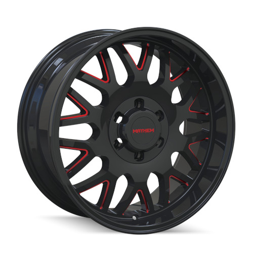 Mayhem Tripwire 8110 Gloss Black W/ Red Spokes - Part Number 8110-2997BTR18 Mayhem Tripwire 8110 Gloss Black W/ Red Spokes Photo