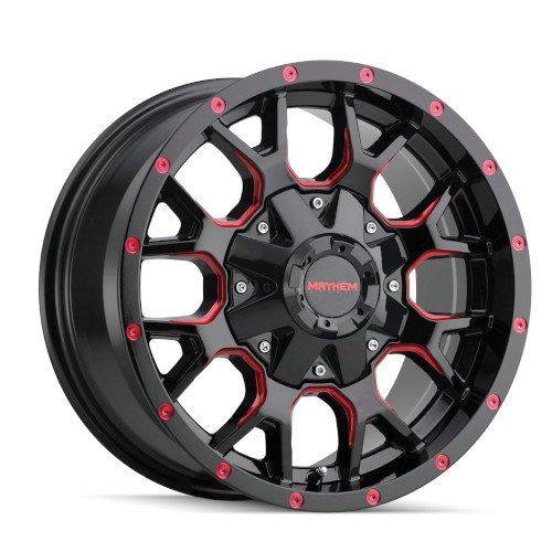 Mayhem Warrior 8015 Gloss Black W/ Red Spokes - Part Number 8015-8952BTR18 Mayhem Warrior 8015 Gloss Black W/ Red Spokes Photo