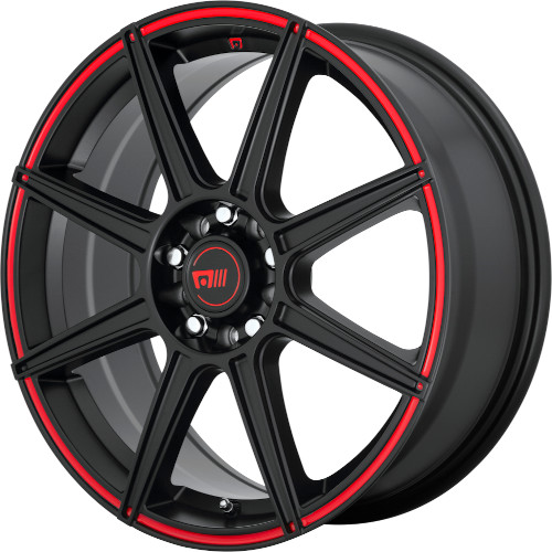 Motegi Racing MR142 CS8 Satin Black W/ Red Stripe - Part Number MR14288046945 Motegi Racing MR142 CS8 Satin Black W/ Red Stripe Photo