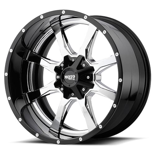 Moto Metal MO201 Chrome W/ Black Lip - Part Number MO201-22103518NCB Moto Metal MO201 Chrome W/ Black Lip Photo