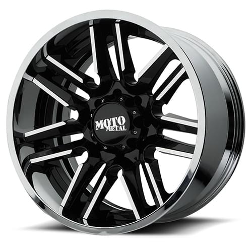 Moto Metal MO202 Gloss Black W/ Milled Spokes - Part Number MO202-20128844NBC Moto Metal MO202 Gloss Black W/ Milled Spokes Photo