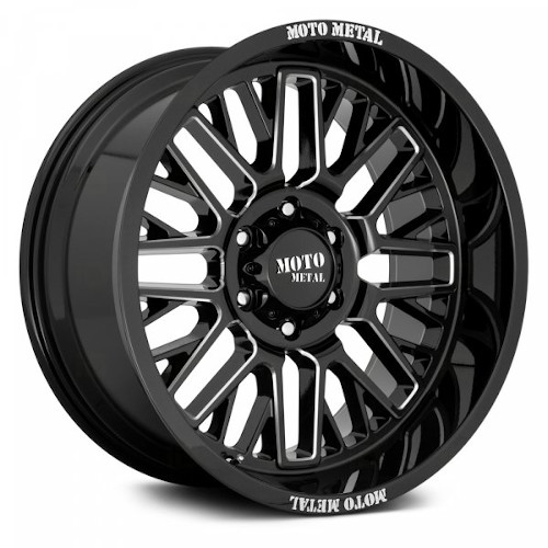 Moto Metal MO802 Gloss Black W/ Milled Spokes - Part Number MO80229080300 Moto Metal MO802 Gloss Black W/ Milled Spokes Photo