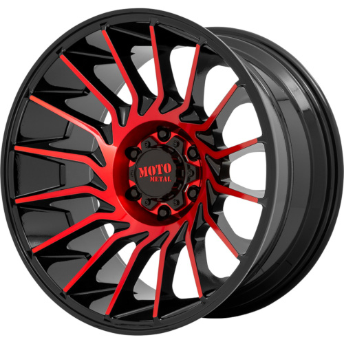 Moto Metal MO807 Gloss Black Machined W/ Red Tint - Part Number MO80722087918N Moto Metal MO807 Gloss Black Machined W/ Red Tint Photo
