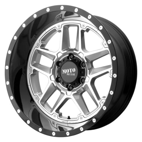 Moto Metal MO987 Sentry Silver W/ Black Lip - Part Number MO98729085400 Moto Metal MO987 Sentry Silver W/ Black Lip Photo