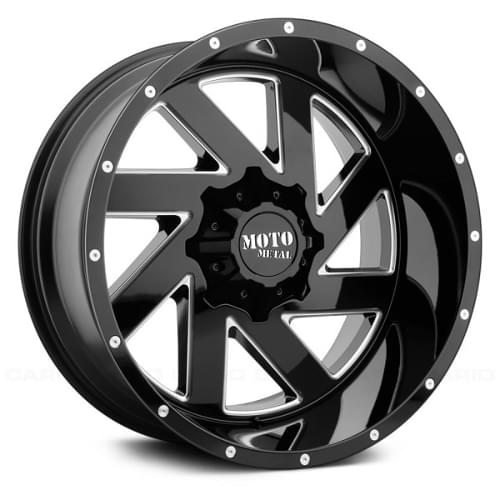 Moto Metal MO988 Meele Black W/ Milled Spokes - Part Number MO98822035318N Moto Metal MO988 Meele Black W/ Milled Spokes Photo