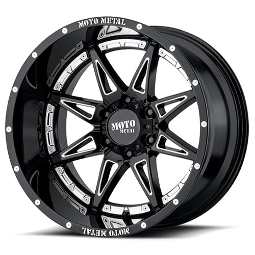 Moto Metal MO993 Hydra Gloss Black W/ Milled Spokes - Part Number MO99321087318N Moto Metal MO993 Hydra Gloss Black W/ Milled Spokes Photo