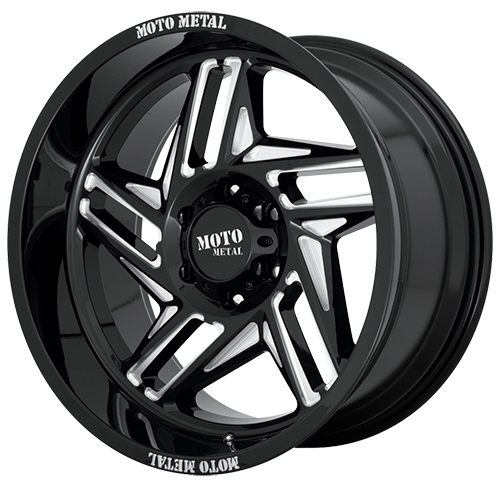 Moto Metal MO996 Ripsaw Gloss Black W/ Milled Spokes - Part Number MO99621268344N Moto Metal MO996 Ripsaw Gloss Black W/ Milled Spokes Photo
