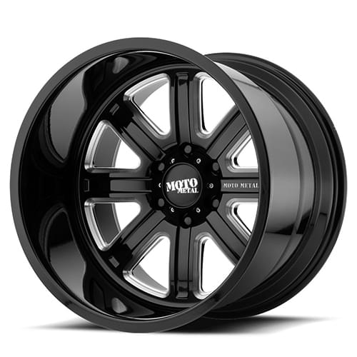 Moto Metal MO402 Gloss Black W/ Milled Spokes - Part Number MO40221280944N Moto Metal MO402 Gloss Black W/ Milled Spokes Photo