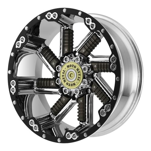 Moto Metal MO979 Chrome W/ Gunmetal Inserts - Part Number MO97921287244N Moto Metal MO979 Chrome W/ Gunmetal Inserts Photo