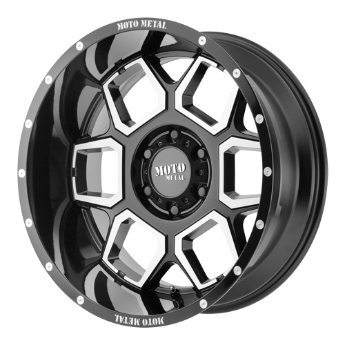 Moto Metal MO981 Gloss Black W/ Machined Face - Part Number MO98122268344N Moto Metal MO981 Gloss Black W/ Machined Face Photo