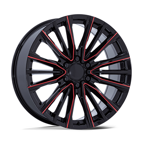 OE Performance PR223 Gloss Black With Red Milled Accents - Part Number PR223BQ24106128 OE Performance PR223 Gloss Black With Red Milled Accents Photo