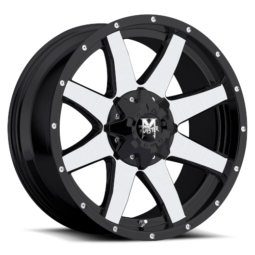 Off-Road Monster M08 Flat Black Machined - Part Number M080865N12BM Off-Road Monster M08 Flat Black Machined Photo