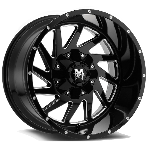 Off-Road Monster M12 Flat Black Milled - Part Number M12014867N76BML Off-Road Monster M12 Flat Black Milled Photo