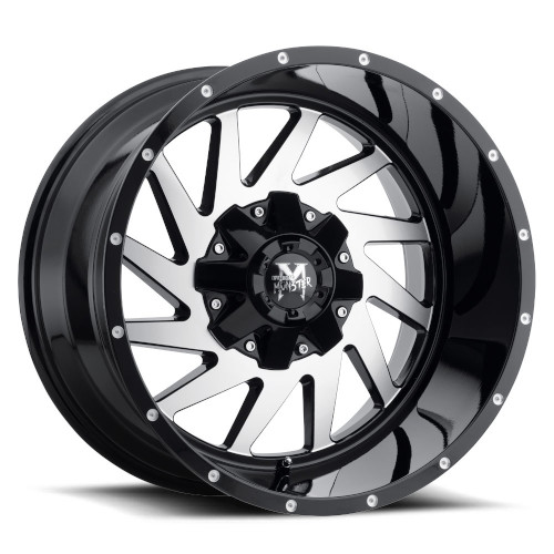 Off-Road Monster M12 Gloss Black Machined - Part Number M12414639N76GBM Off-Road Monster M12 Gloss Black Machined Photo