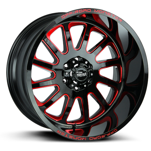 Off-Road Monster M17 Gloss Black Candy Red Milled - Part Number M17752700GBMLR Off-Road Monster M17 Gloss Black Candy Red Milled Photo