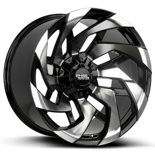 Off-Road Monster M24 Gloss Black Machined - Part Number M240527N19GBM Off-Road Monster M24 Gloss Black Machined Photo