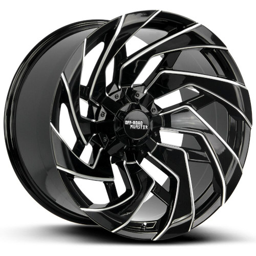 Off-Road Monster M24 Gloss Black Milled - Part Number M24212885N44GBML Off-Road Monster M24 Gloss Black Milled Photo