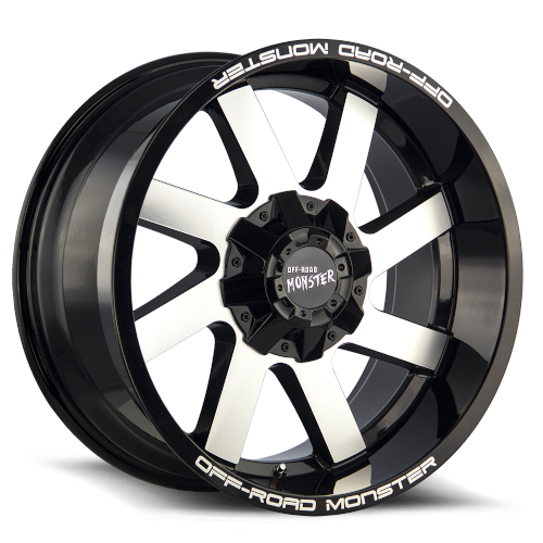 Off-Road Monster M80 Gloss Black Machined - Part Number M800527N19GBM Off-Road Monster M80 Gloss Black Machined Photo