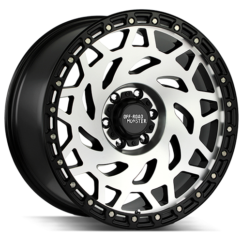 Off-Road Monster M50 Gloss Black Machined W/ Black Ring - Part Number M500527N12GBMBR Off-Road Monster M50 Gloss Black Machined W/ Black Ring Photo