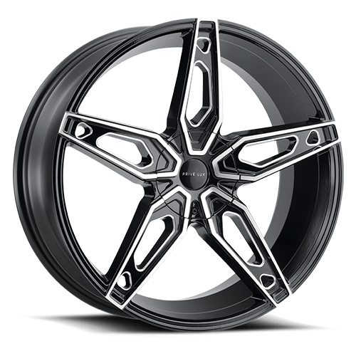 Prive Lux PL6 Gloss Black With Machined Face - Part Number PL6-2085DD35JGBFX Prive Lux PL6 Gloss Black With Machined Face Photo