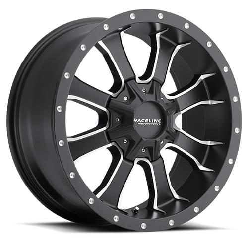 Raceline Mamba 927 Satin Black W/ Milled Spokes - Part Number 927M-29067+18 Raceline Mamba 927 Satin Black W/ Milled Spokes Photo