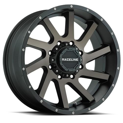 Raceline Twist 932 Satin Black W/ Machined Dark Tint - Part Number 932DM-29093+20 Raceline Twist 932 Satin Black W/ Machined Dark Tint Photo