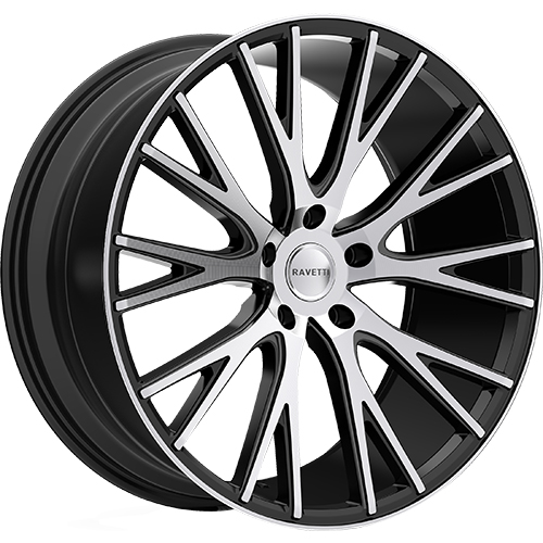 Ravetti RAV-M12 Satin Black W/ Machined Face - Part Number RAV-M12-22967FM Ravetti RAV-M12 Satin Black W/ Machined Face Photo