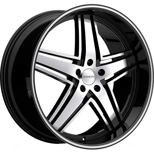 Ravetti RAV-M6 Black W/ Machined Face - Part Number RAV-M6-22167BM Ravetti RAV-M6 Black W/ Machined Face Photo