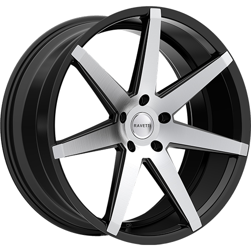 Ravetti RAV-M7 Satin Black Machined - Part Number RAV-M7-22964FM Ravetti RAV-M7 Satin Black Machined Photo