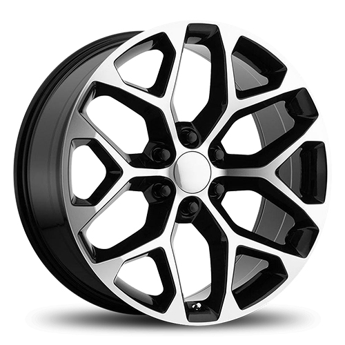 Replica 1 Snowflake RP09 Gloss Black W/ Machined Spokes - Part Number RP-092410G639+24BM Replica 1 Snowflake RP09 Gloss Black W/ Machined Spokes Photo