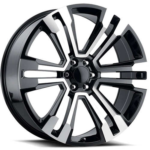 Replica Tech RT-4 Gloss Black W/ Machined Face - Part Number RT4-2410XX30LBM Replica Tech RT-4 Gloss Black W/ Machined Face Photo