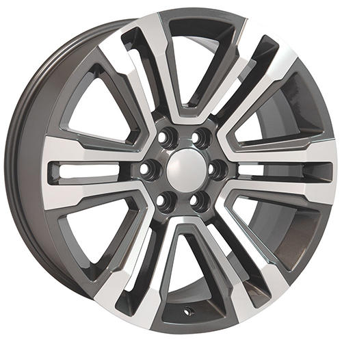 OE Wheels GMC Yukon CV44 Hyper Black Machined - Part Number CV44-22090-6550-24MG OE Wheels GMC Yukon CV44 Hyper Black Machined Photo