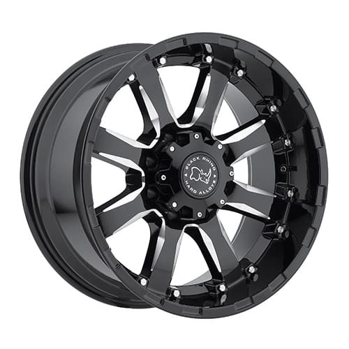 Black Rhino Sierra Gloss Black W/ Milled Face - Part Number 1790SRA126140B12 Black Rhino Sierra Gloss Black W/ Milled Face Photo