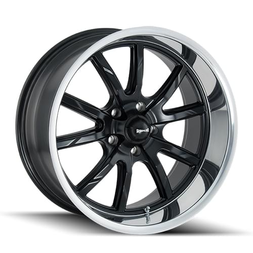 Ridler 650 Matte Black W/ Polished Lip - Part Number 650-8965MB Ridler 650 Matte Black W/ Polished Lip Photo