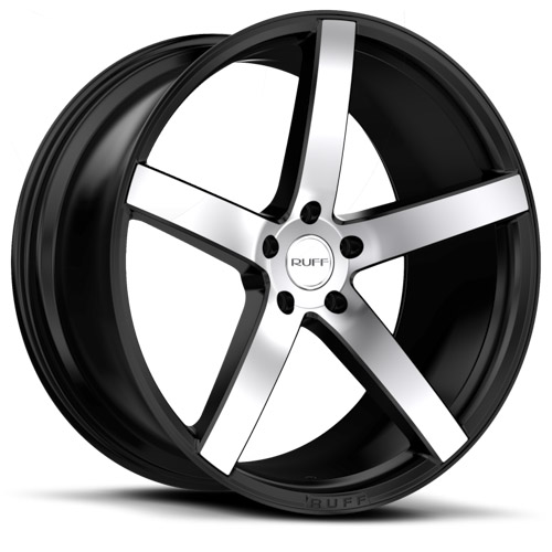 Ruff Racing R1 Satin Black W/ Machined Face - Part Number 2010R01255115F74 Ruff Racing R1 Satin Black W/ Machined Face Photo