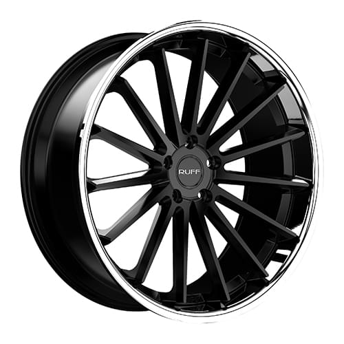Ruff Racing R3 Satin Black W/ Chrome Lip - Part Number 2085R03355114M74 Ruff Racing R3 Satin Black W/ Chrome Lip Photo