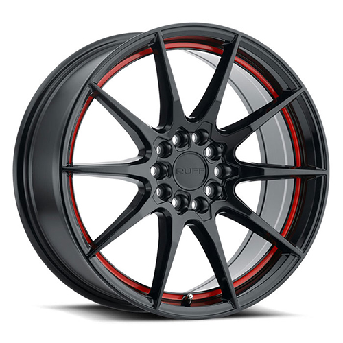 Ruff Racing Speedstar Gloss Black W/ Red Inner Lip - Part Number 1775SPD385D04F72 Ruff Racing Speedstar Gloss Black W/ Red Inner Lip Photo
