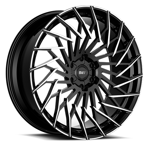 Savini SV.1 X5 Gloss Black W/ Brushed Accents - Part Number SV1X05-24100512F1571R Savini SV.1 X5 Gloss Black W/ Brushed Accents Photo