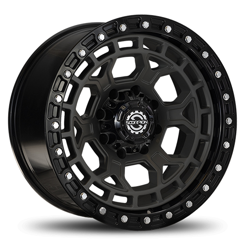 Scorpion Nomad Matte Black W/ Simulated Beadlock - Part Number ND-201063539-19MB Scorpion Nomad Matte Black W/ Simulated Beadlock Photo