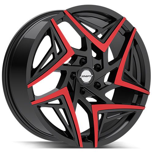 Shift Valve H36 Gloss Black Machined W/ Red Tips - Part Number H3608551435GBMRT Shift Valve H36 Gloss Black Machined W/ Red Tips Photo