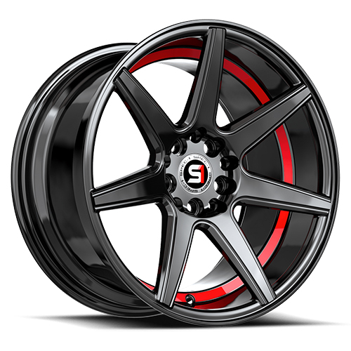 Spec-1 SP-73 Gloss Black With Red Machined Undercut - Part Number SP-731883538BMRU Spec-1 SP-73 Gloss Black With Red Machined Undercut Photo