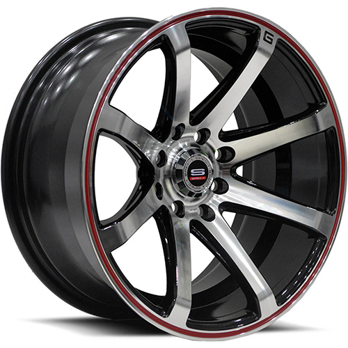 Spec-1 SPT-17 Gloss Black Machined Red Line - Part Number SPT17S-15801815GBMRL Spec-1 SPT-17 Gloss Black Machined Red Line Photo
