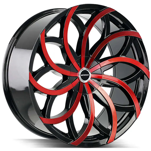 Strada Huracan S61 Gloss Black W/ Candy Red Machined Face - Part Number S61050130GBMR Strada Huracan S61 Gloss Black W/ Candy Red Machined Face Photo