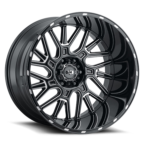 Vision Offroad Brawl 404 Gloss Black W/ Milled Spokes - Part Number 404-20281GBMS-51 Vision Offroad Brawl 404 Gloss Black W/ Milled Spokes Photo