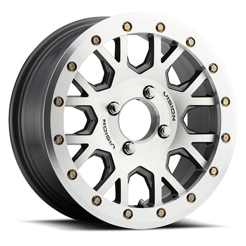 Vision Offroad Invader GV8 Gunmetal W/ Machined Fac - Part Number GV8BL156110ACMF48NCC Vision Offroad Invader GV8 Gunmetal W/ Machined Fac Photo
