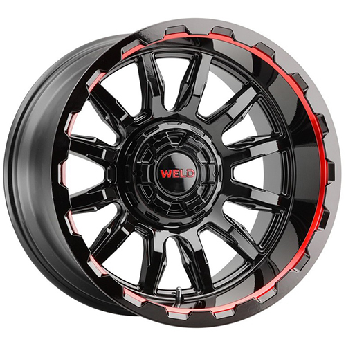 Weld Off-Road Gauntlet W138 Gloss Black Red Milled - Part Number W13800098600 Weld Off-Road Gauntlet W138 Gloss Black Red Milled Photo
